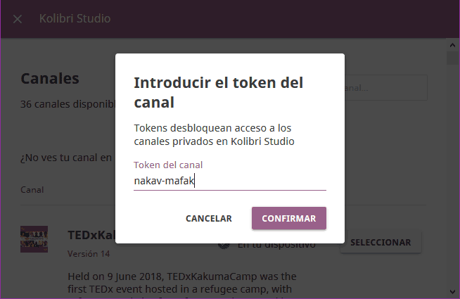 enter content token to import from unlisted channel